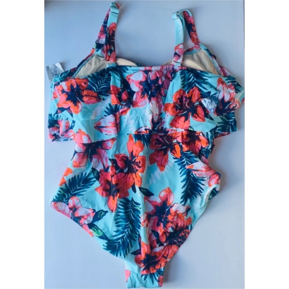 NWT Womens floral bathing suit size 16W - Picture 8 of 9